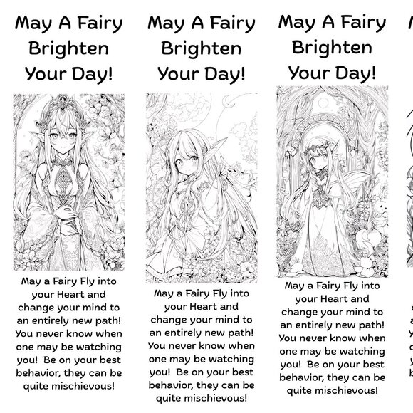 Color Your Own Fairy Bookmarks, 5 qty! - Picture 10 of 16